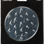 Dakine Circle Mat Stomp Pad 2022-2023 - A round, clear stomp pad with a textured surface and a circular logo in the center.