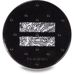 Dakine Circle Mat Stomp Pad 2024 - A black circular mat with a white topographic pattern and two clear suction cups in each corner.