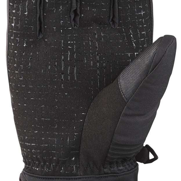 Dakine Crossfire Glove 2022-2023 - A black glove with a textured palm and thumb, featuring a grid pattern on the back of the hand.