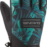 Dakine Crossfire Glove 2022-2023 - A pair of black gloves with a palm print design and gray accents on the wrist strap.