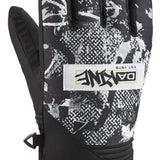 Dakine Crossfire Glove 2022-2023 - A black and white glove with a pattern of diagonal stripes on the palm side, featuring a textured grip on the fingers.