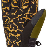 Dakine Crossfire Gloves 2024 - Black gloves with yellow abstract pattern on palm side and black backside.