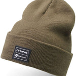 Dakine Cutter Beanie Adult 2024 - A khaki-colored beanie with a black patch on the front featuring the brand name "DAKINE" in white letters.