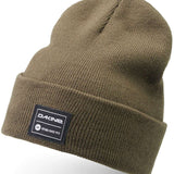 Dakine Cutter Beanie Adult 2024 - A khaki-colored beanie with a black patch on the front featuring the brand name "DAKINE" in white letters.