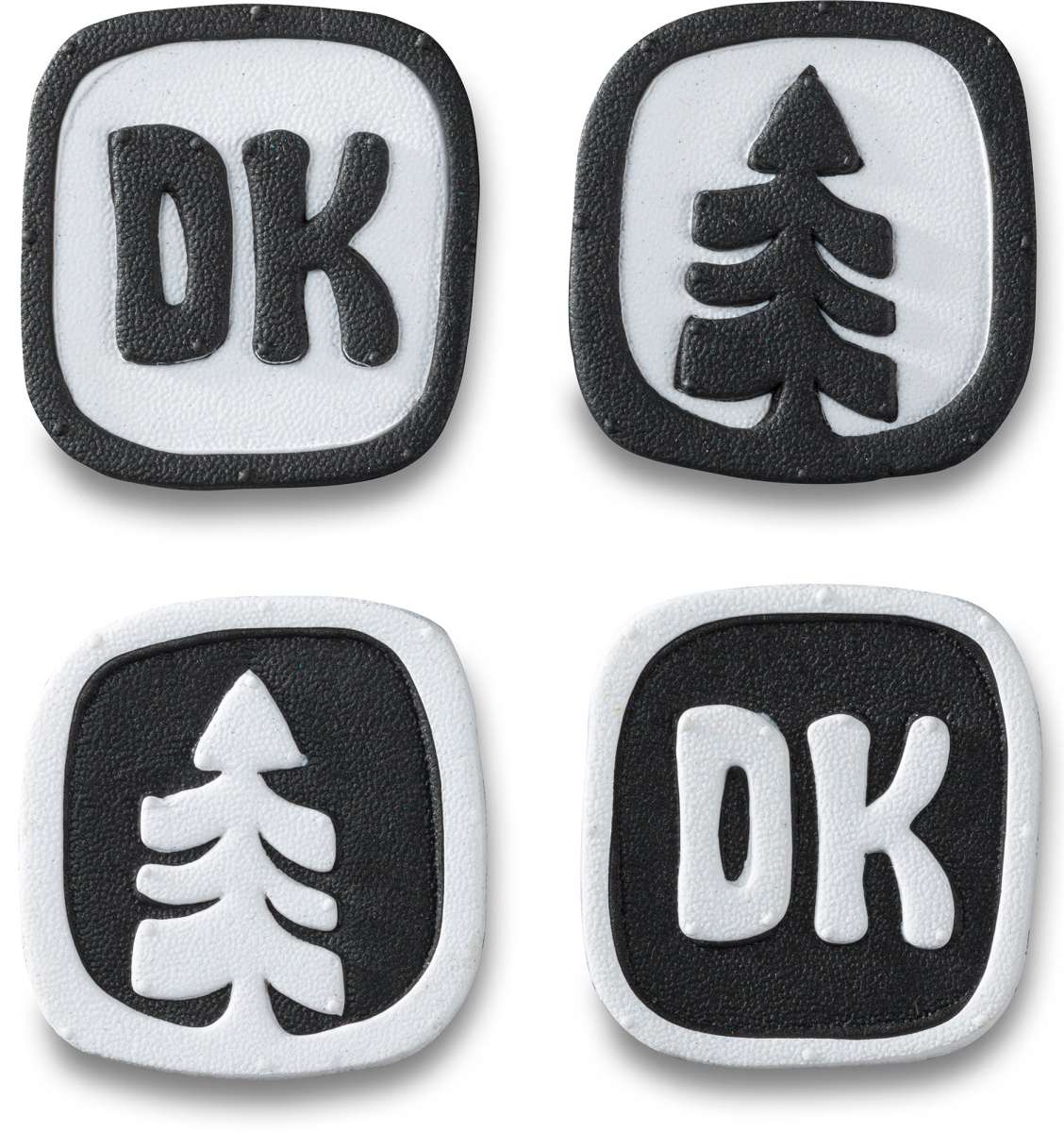 Dakine Dots Stomp Pad 2024 - A black stomp pad with a white grid pattern and rounded edges.