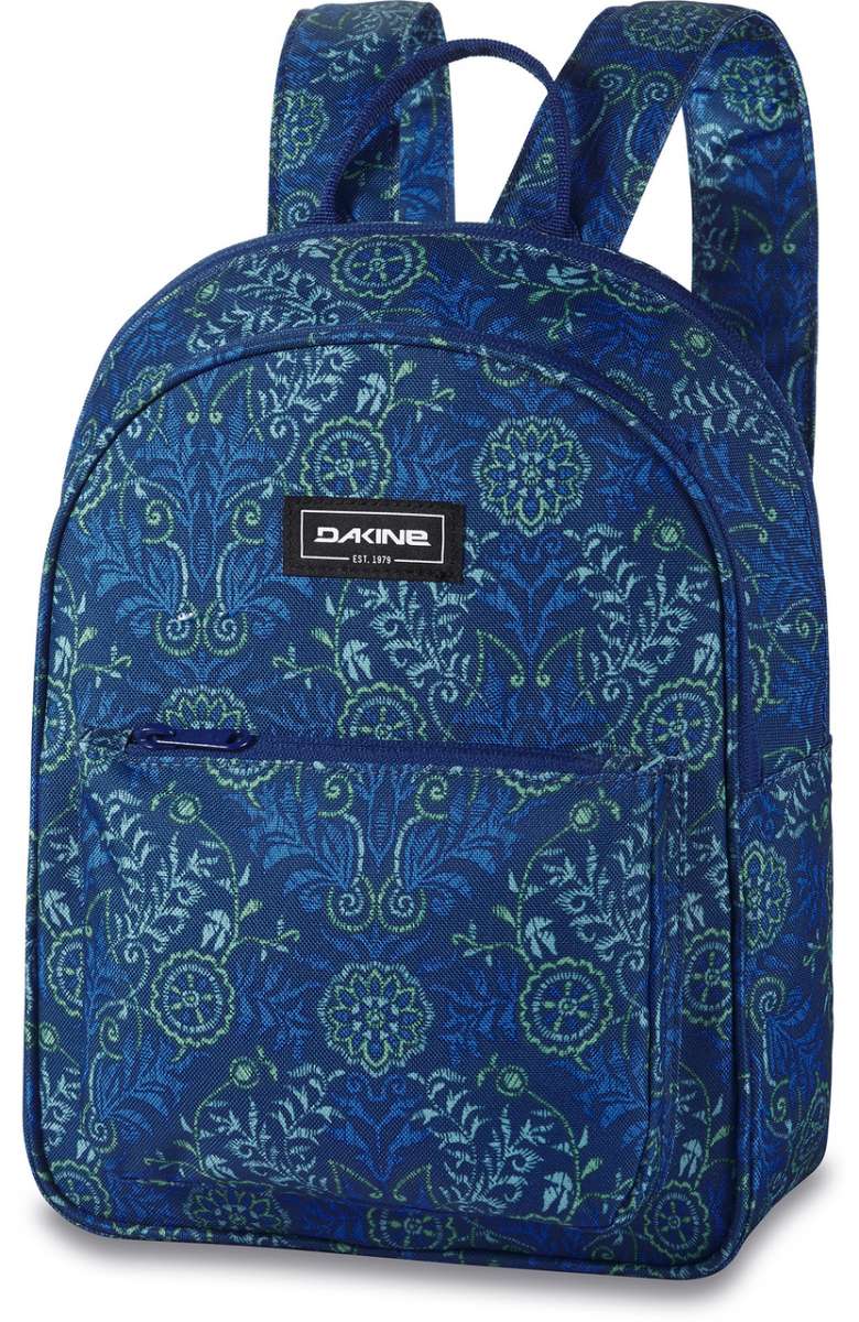 Dakine Ladies Essentials Pack 7L 2022-2023 - A blue backpack with a floral pattern and white accents, featuring two straps at the top.