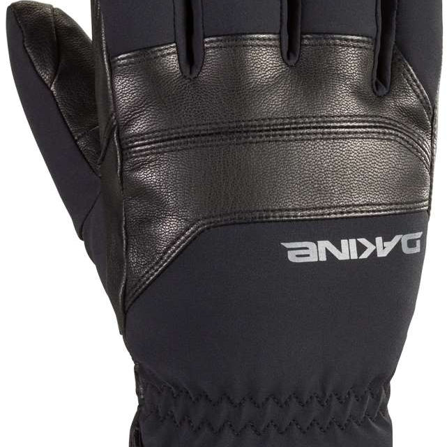 Dakine Excursion GORE-TEX Short Gloves - A pair of black gloves with a textured palm and fingers, featuring a white logo on the wrist cuff.
