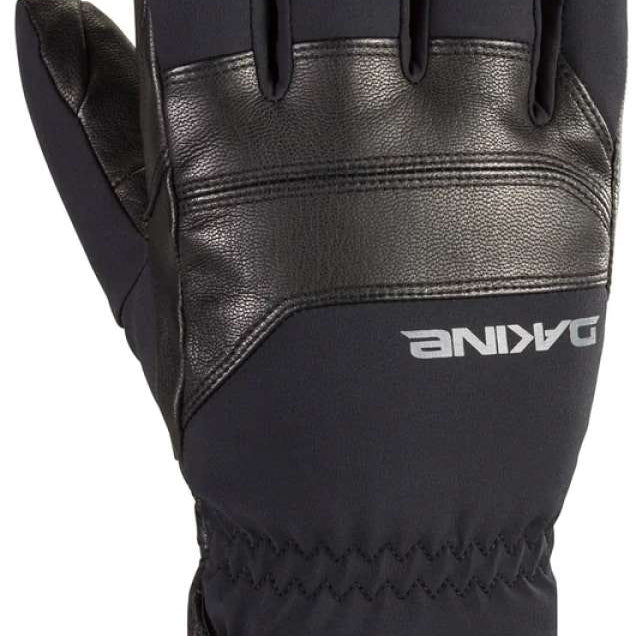 Dakine Excursion GORE-TEX Short Gloves - A pair of black gloves with a textured palm and fingers, featuring a white logo on the wrist cuff.