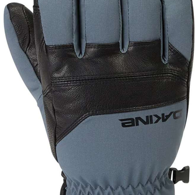 Dakine Excursion GORE-TEX Short Gloves - A pair of gloves with a gray palm and fingers, featuring black accents on the wrist strap and fingertips.