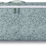 Dakine Fall Line Ski Roller Bag 2024 - A large, rectangular bag with a gray and white patterned design, featuring a handle on top and a zippered opening.