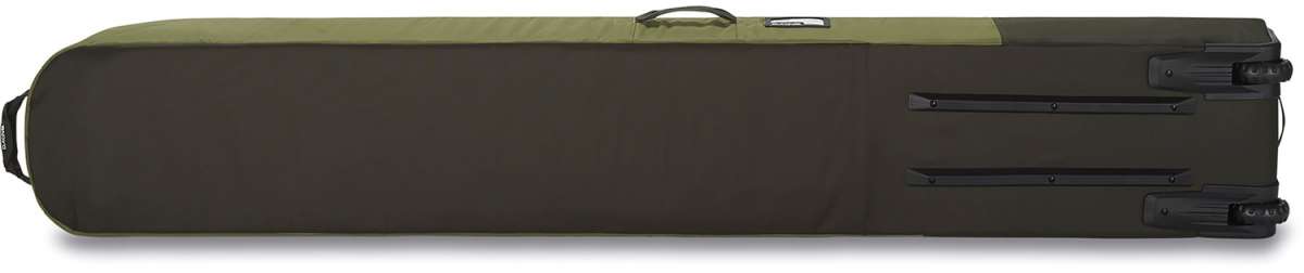 Dakine Fall Line Ski Roller Bag 2024 - Black roller bag with two wheels and a handle on top.