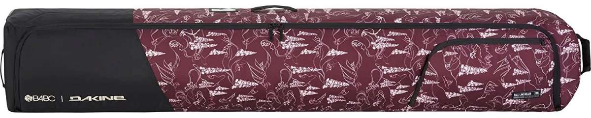 Dakine - Fall Line Ski Roller Bag 2024 is shown in a dark gray color with white lettering and graphics.