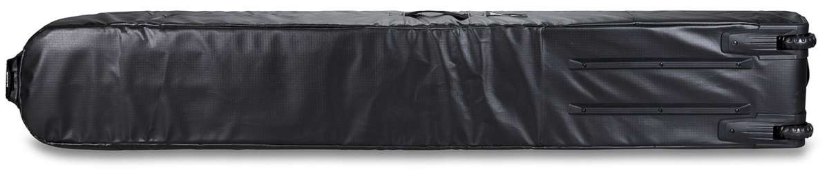 Dakine Fall Line Ski Roller Bag 2024 - Black roller bag with two wheels and a handle on top.