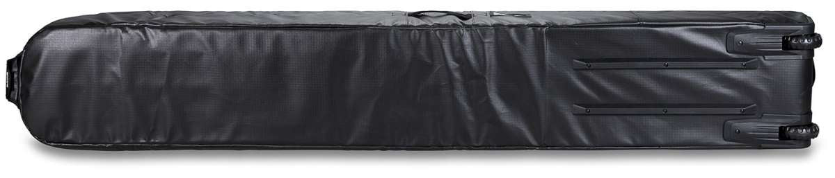 Dakine Fall Line Ski Roller Bag 2024 - Black roller bag with two wheels and a handle on top.