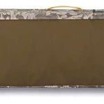 Dakine Fall Line Ski Roller Bag 2024 - Black roller bag with white and gray patterned trim, featuring a handle on top and wheels at one end.