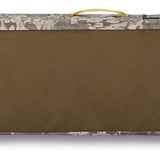 Dakine Fall Line Ski Roller Bag 2024 - Black roller bag with white and gray patterned trim, featuring a handle on top and wheels at one end.