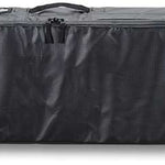 Dakine Fall Line Ski Roller Bag 2024 - Black roller bag with a zippered top and two side pockets, featuring a handle on one end.