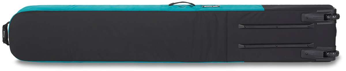 Dakine Fall Line Ski Roller Bag 2024 - Black roller bag with two wheels and a handle on top.