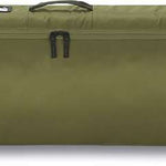 Dakine Fall Line Ski Roller Bag 2024 - A large, olive green roller bag with a black handle and wheels at the bottom.