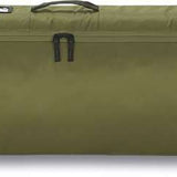Dakine Fall Line Ski Roller Bag 2024 - A large, olive green roller bag with a black handle and wheels at the bottom.