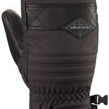 Dakine Fillmore Mitten 2022-2023 - A black mitten with a quilted pattern on the palm and thumb, featuring a leather patch with "DAKINE" in white text.