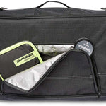 Dakine Freestyle Board Bag - Black bag with white stitching, featuring a zippered pocket on the front and two handles at the top.