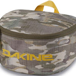 Dakine Goggle Stash - A small, rectangular-shaped bag with a zippered top and a handle on one side, featuring a camouflage pattern in shades of green and brown.
