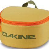 Dakine Goggle Stash - A tan-colored bag with a zippered top and an orange zipper pull, featuring a handle on top.