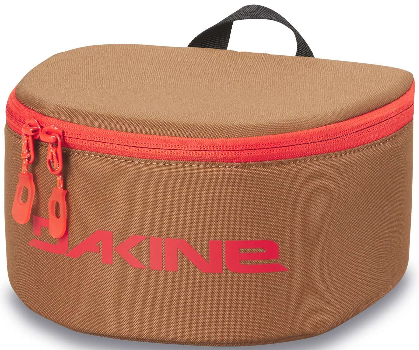 Dakine Goggle Stash - A tan-colored bag with a zippered top and handle, featuring a red zipper pull.