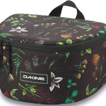 Dakine Goggle Stash - A black rectangular bag with a zippered top and handle, featuring a floral pattern of green leaves and small purple flowers.