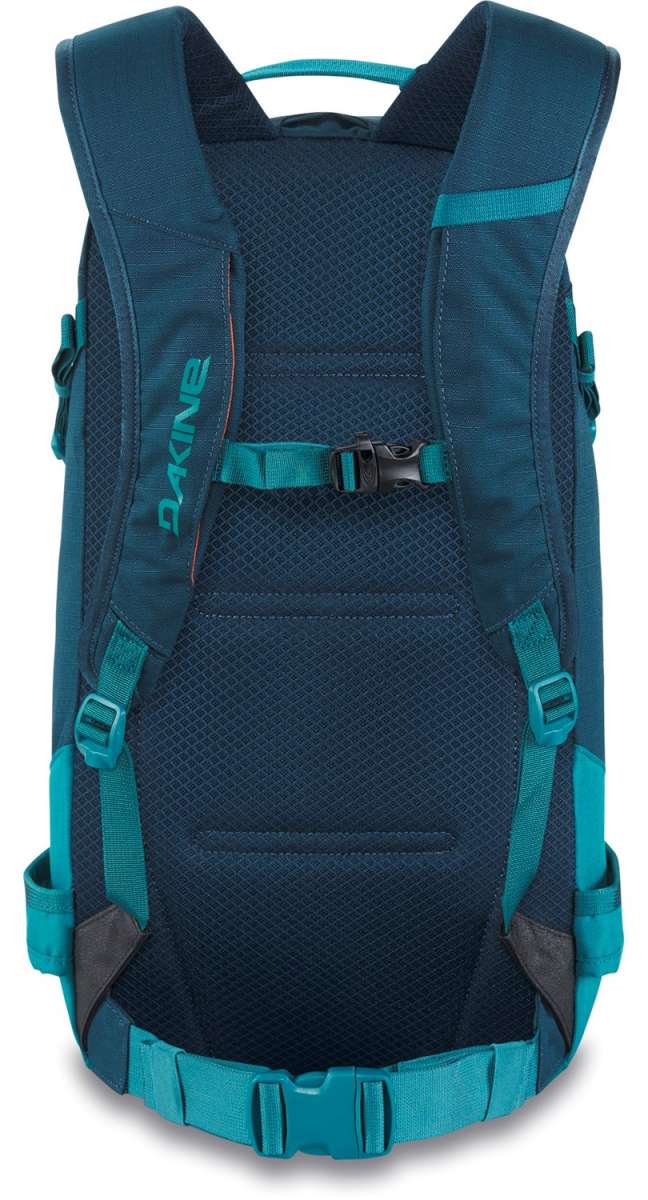 Dakine Heli Pro 20L Backpack - A dark gray backpack with a black zipper and straps, featuring a mesh pocket on the side.
