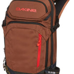 Dakine Heli Pro 20L Backpack 2024 - A brown backpack with black trim and a red zipper on the front pocket.