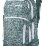 Dakine Heli Pro 20L Backpack 2024 - A light blue backpack with a floral pattern and white accents, featuring two zippered pockets on the front.