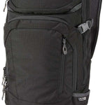 Dakine Heli Pro 20L Backpack 2024 - A black backpack with a zippered front pocket and two side pockets, featuring a gray logo on top.