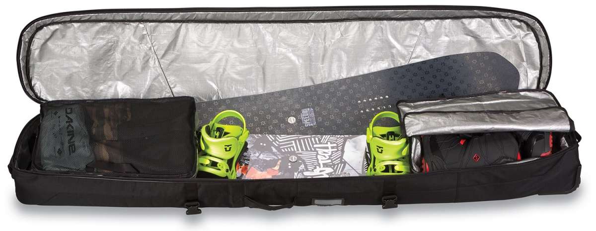 Dakine High Roller Board Bag 2024 - Black bag with white logo and straps on top.