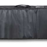 Dakine High Roller Board Bag - Black bag with a zippered top and two wheels on one end, featuring a handle on the other end.