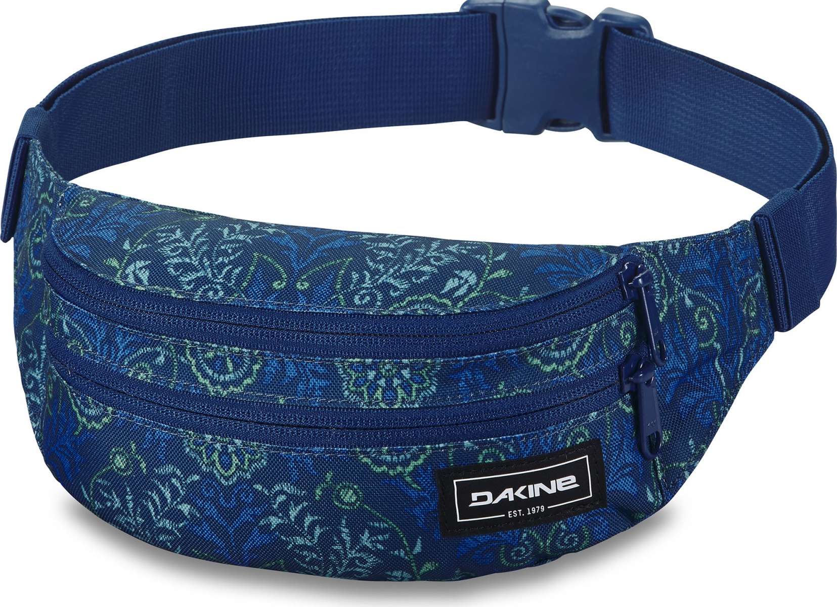Dakine Hip Pack 2022-2023 - A blue hip pack with a zippered front pocket and adjustable strap.