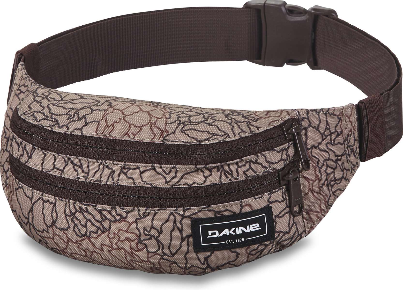 Dakine Hip Pack - A tan hip pack with a black zipper and white stitching.