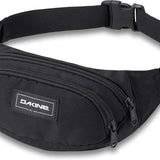 Dakine Hip Pack - A black hip pack with a zippered pocket on top and a smaller zippered pocket below it.