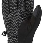 Dakine Impreza GORE-TEX Gloves 2024 - A pair of black gloves with a geometric pattern on the back and palm, featuring white lines and triangles.