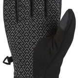 Dakine Impreza GORE-TEX Gloves 2024 - A pair of black gloves with a geometric pattern on the back and palm, featuring white lines and triangles.