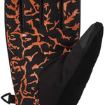 Dakine Impreza GORE-TEX Gloves - A pair of black gloves with a subtle orange pattern on the palm side, featuring a textured grip and a strap at the wrist.