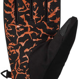 Dakine Impreza GORE-TEX Gloves - A pair of black gloves with a subtle orange pattern on the palm side, featuring a textured grip and a strap at the wrist.