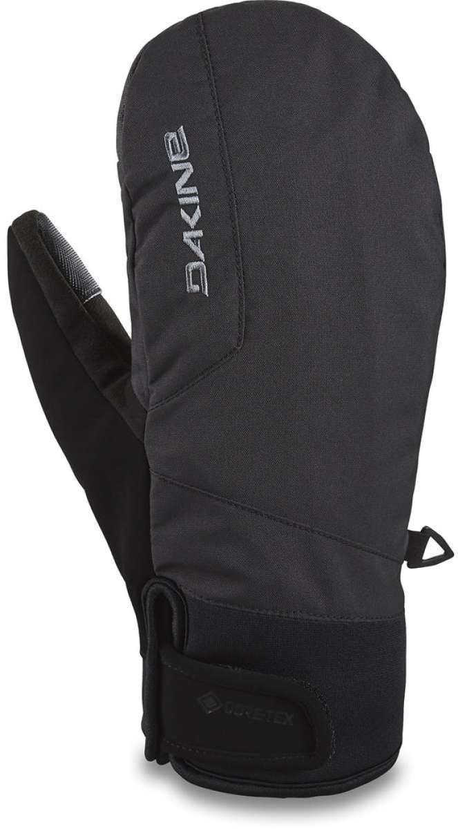 Dakine Impreza GORE-TEX Mittens - Mittens are black with a textured pattern on the palm and thumb, featuring a strap closure at the wrist.
