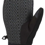 Dakine Impreza GORE-TEX Mittens - Mittens are black with a geometric pattern of white lines and triangles on top, solid black palm side.