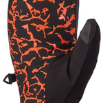 Dakine Impreza GORE-TEX Mittens - Mittens are black with a red and white pattern on top of the palm side, featuring a strap closure at the wrist.