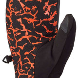 Dakine Impreza GORE-TEX Mittens - Mittens are black with a red and white pattern on top of the palm side, featuring a strap closure at the wrist.