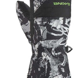 Dakine Kids Yukon Mitt 2022-2023 - A black and gray mitt with a geometric pattern, featuring a strap on the wrist.