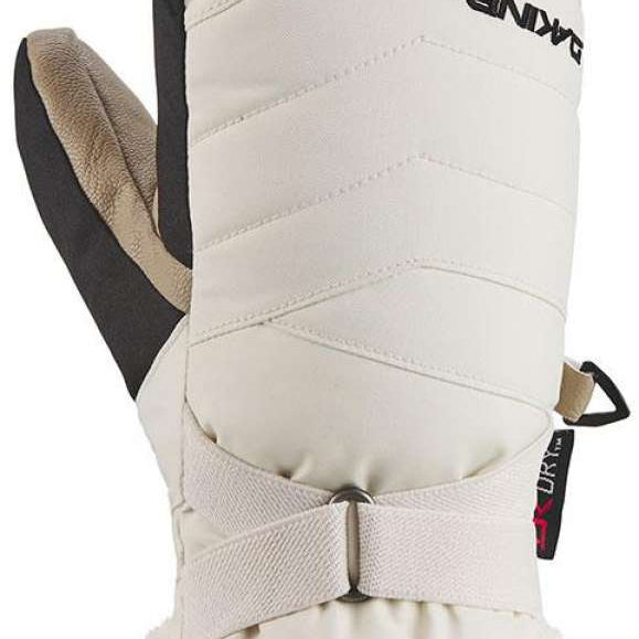 Dakine Ladies Alero Mitt 2022-2023 - Mitts are white with a quilted pattern on top and black interior.