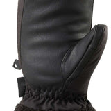 Dakine Ladies Alero Mittens - Pair of black mittens with a textured, faux-fur cuff and a small strap closure on the wrist.